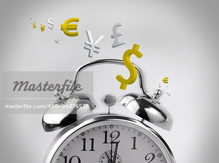 Time is money concept on white background