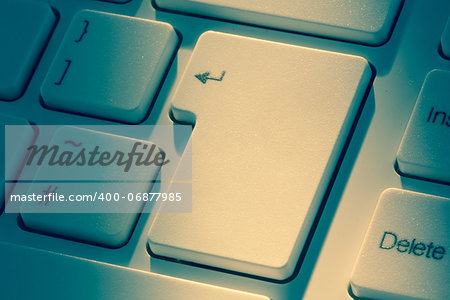 Close up of enter key on keyboard