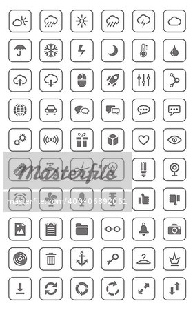 Icons and pictograms set. EPS10 vector illustration.