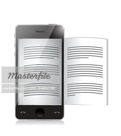 ebook reader. smartphone illustration design over a white background