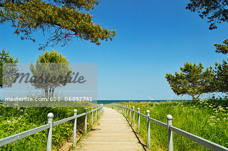 Walkway towards Water, Ruegen Island, Mecklenburg-Vorpommern, Germany