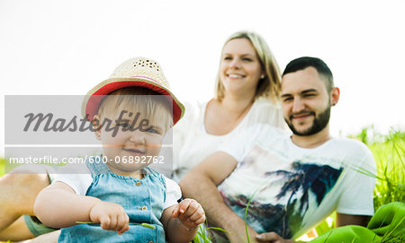 Portrait of Family Outdoors, Mannheim, Baden-Wurttemberg, Germany