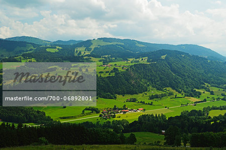 View of Allgaeu Alps from Paradies, near Oberstaufen, Bavaria, Germany