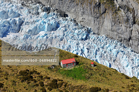 Mountain Hut, Franz Josef Glacier, Westland National Park, Southern Alps, West Coast, South Island, New Zealand Mountain Hut, Franz Josef Glacier, Westland National Park, Southern Alps, West Coast, South Island, New Zealand