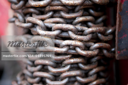 Close up of industrial chains