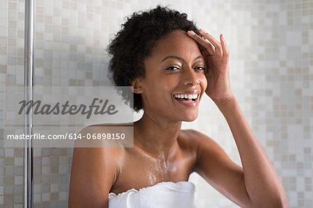 Woman relaxing after bath