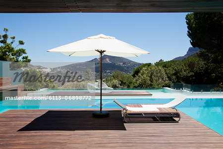 Swimming pool overlooking mountains