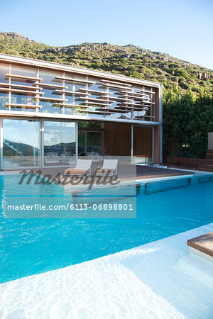 Modern house and swimming pool