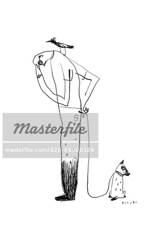 Man and dog illustration Man and dog illustration