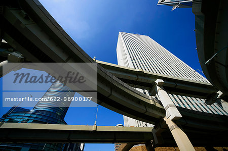 Skyscrapers and highway, Japan Skyscrapers and highway, Japan
