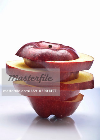 Sliced and Stacked Red Delicious Apple