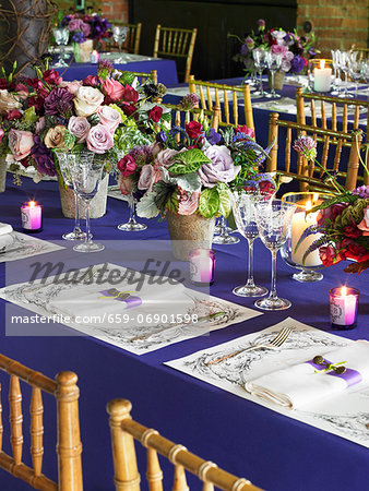 Tables Set for a Wedding Reception