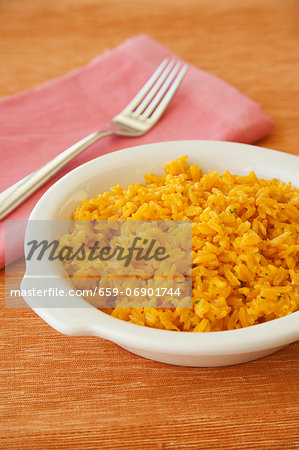 A Bowl of Cuban Style Yellow Rice