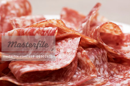 Salami slices (close-up)