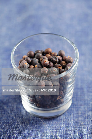 Juniper berries in a glass