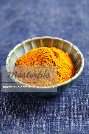 Ground turmeric in a small bowl