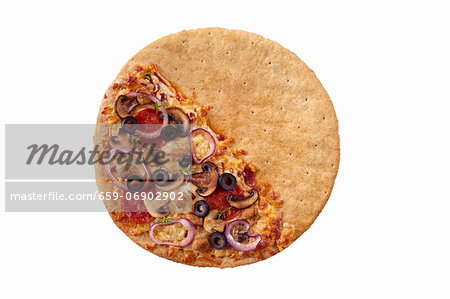 Pizza with Toppings Only on Half the Crust; The Other Half Plain