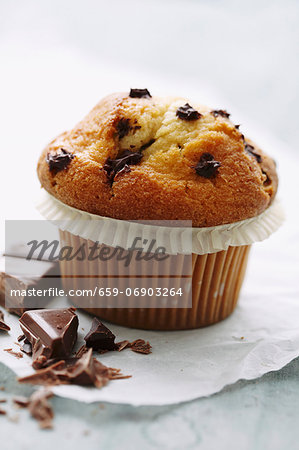 A chocolate chip muffin