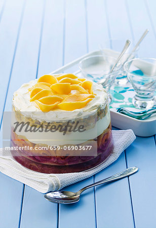 Trifle with mango and passion fruit