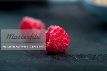 Two frozen raspberries Two frozen raspberries