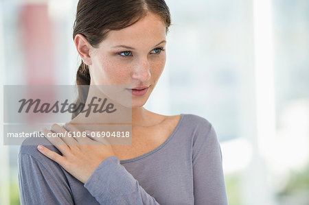 Close-up of a beautiful woman looking away