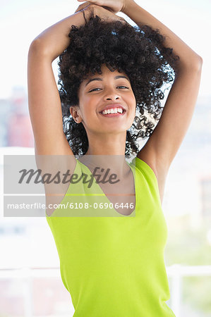 Portrait of a smiling woman posing