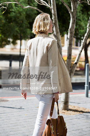 Woman walking on a street