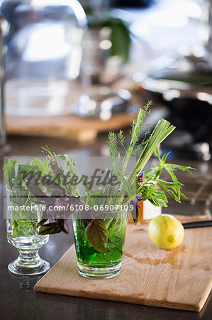 Herbs in a glass