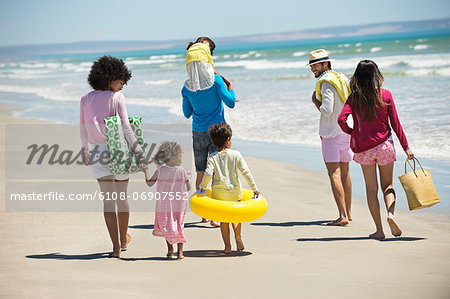 Family enjoying vacations on the beach