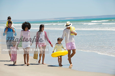 Family enjoying vacations on the beach