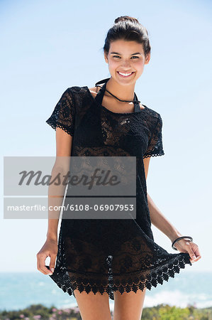 Beautiful woman smiling on the beach