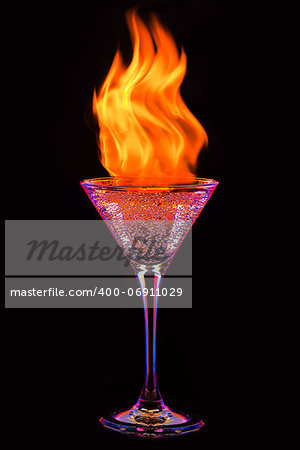 colourful coctail wiht a fire