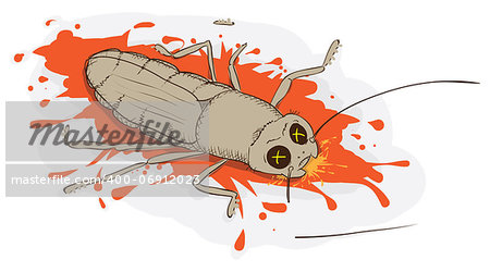 Squashed a cockroach - vector illustration eps8