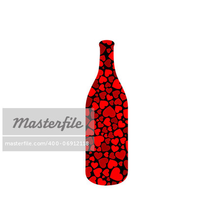 Bottle with red hearts- Love potion