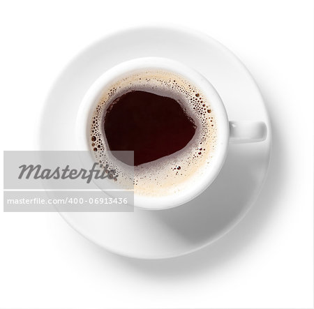 Coffee collection - Cup of black coffee. Isolated on white background