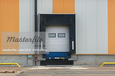 Ramp for loading trucks at distribution warehouse