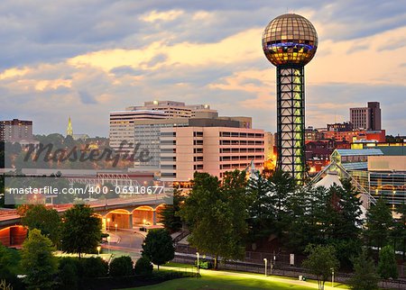 Skyline of downtown Knoxville, Tennessee, USA.