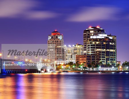 Skyline of West Palm Beach, Florida, USA.