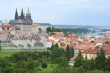 Historical center of Prague with St. Vitus Cathedral, Czech Republic
