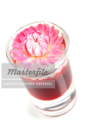 Cocktail collection - Flower Kiss shot cocktail isolated on white background