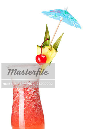 Cocktail collection: Strawberry Pina Colada isolated on white background