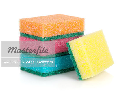 Colored sponges. Isolated on white background