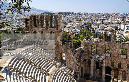 The Odeon of Herodes Atticus is a stone theatre structure located on the southwest slope of the Acropolis of Athens.