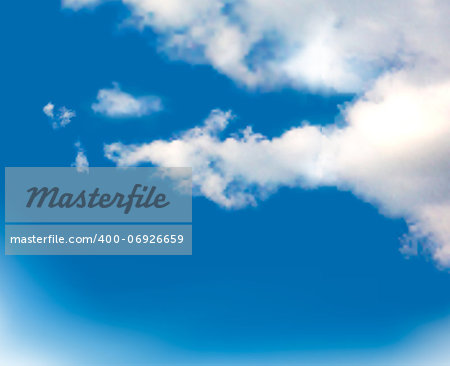 Blue sky with clouds. Vector background.