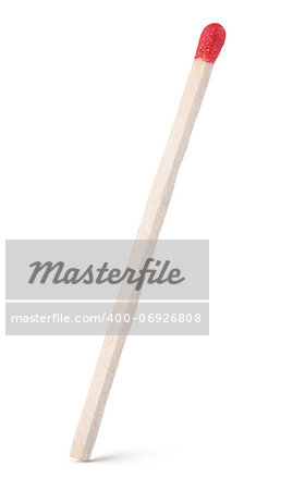 Closeup of red match isolated on white with clipping path