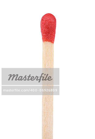 Closeup of red match isolated on white with clipping path