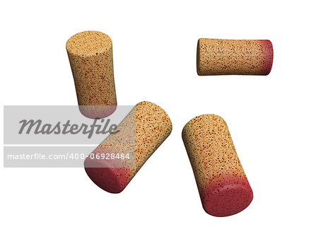 red wine corks isolated on white background