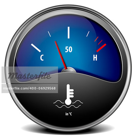 illustration of a motor temperature gauge, eps 10 vector