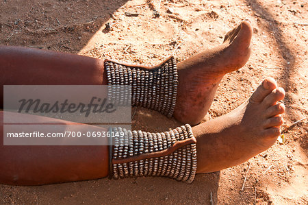 Legs of Himba woman, Kaokoveld, Namibia, Africa