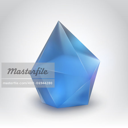 Vector illustration of blue crystal on a gradient background    EPS10 (Adobe Illustrator)  Used: mesh gradients and gradients with blending mode "screen" and "Multiply" for imitation of light, shadow and transparency effects